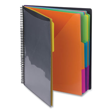Smead® Poly Project Organizer, 24 Letter-size Sleeves, Gray With Bright Pockets freeshipping - TVN Wholesale